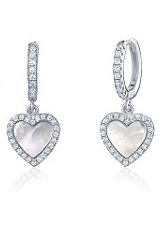 beautiful silver heart baby huggie earrings